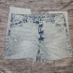 Old‎ Navy OG Straight Jeans High Rise Distressed Denim Light Wash Plus Size 26